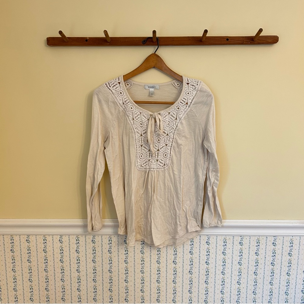 Dressbarn Crochet Blouse Top